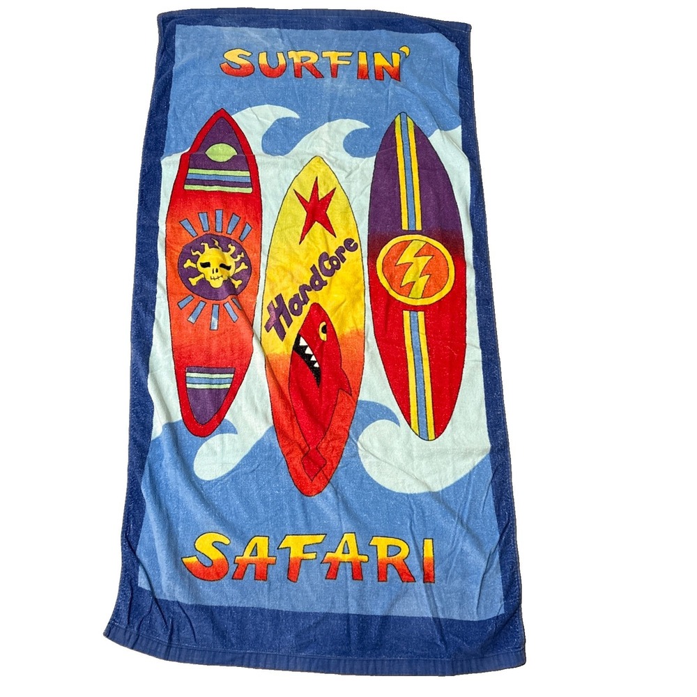 Vintage Duke Stevens Multi-color Beach towel Surfin Safari Hardcore colorful